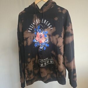 Men's Black and Brown Graphic Hoodie